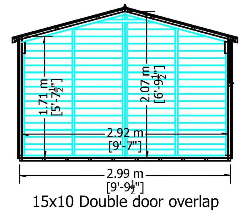 10'x15' Double Door Overlap Shed