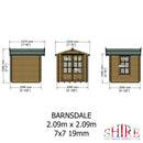 Barnsdale Log Cabin 7'x7' in 19mm Logs - Factory Second