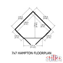Hampton Summerhouse with Side Storage (7' x 11')
