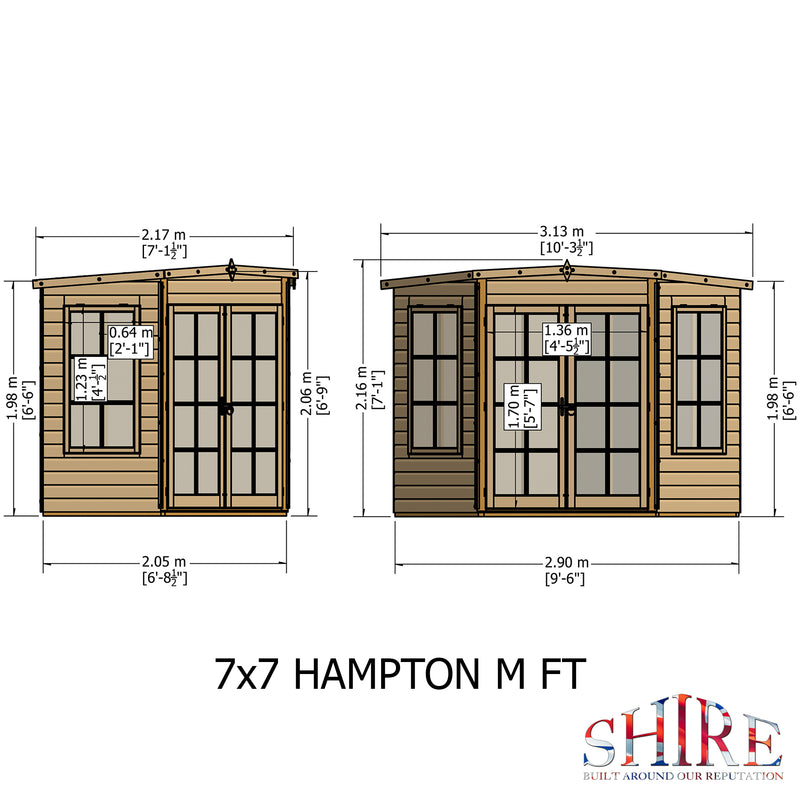 Hampton Summerhouse with Side Storage (7' x 11')