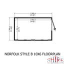 Goodwood Norfolk (10' x 6') Professional Tongue and Groove Pent Shed