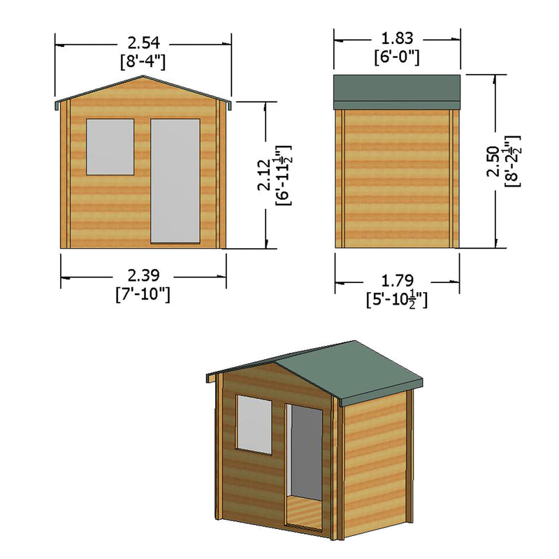 Avesbury Log Cabin - Various Sizes Available