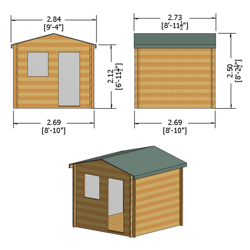 Avesbury Log Cabin - Various Sizes Available