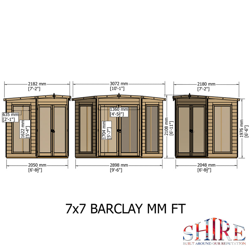 Barclay Corner Summerhouse with Side Storage (7' x 11')