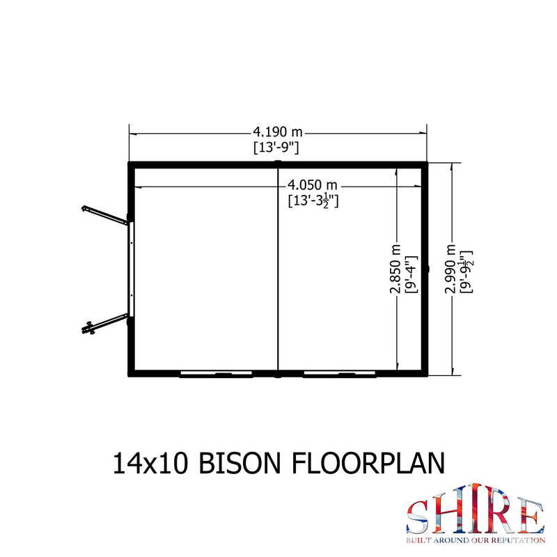 Goodwood Bison Workshop (14' x 10') Professional Tongue and Groove Apex Shed