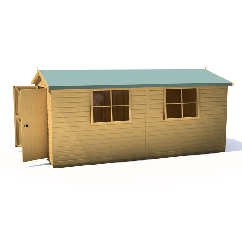 Goodwood Bison Workshop (16' x 8') Professional Tongue and Groove Apex Shed