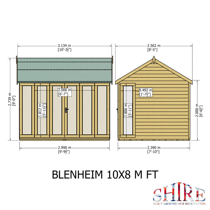 Goodwood Gold Blenheim (10' x 8') Summerhouse