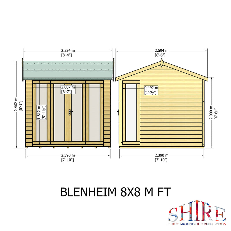 Goodwood Gold Blenheim (8' x 8') Summerhouse