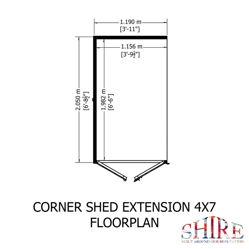 Barclay Corner Summerhouse with Side Storage (7' x 11')