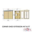 Barclay Corner Summerhouse with Side Storage (7' x 11')