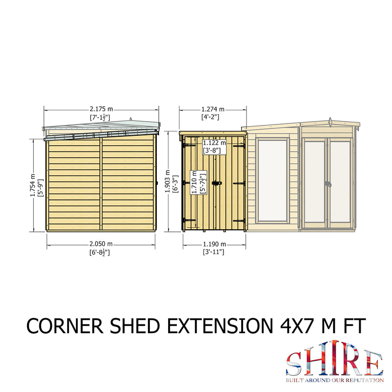 Hampton Summerhouse with Side Storage (7' x 11')