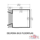 Delmora Summerhouse 8'x10' in T&G - Including 2ft Veranda