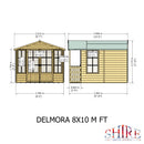 Delmora Summerhouse 8'x10' in T&G - Including 2ft Veranda