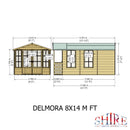 Delmora Summerhouse 8'x14' in T&G - Including 2ft Veranda