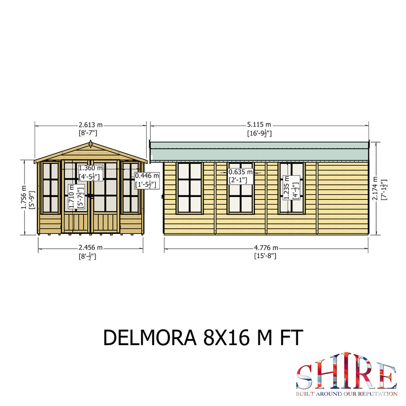 Delmora Summerhouse 8'x16' in T&G