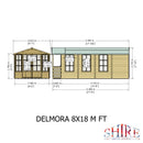 Delmora Summerhouse 8'x18' in T&G - Including 2ft Veranda