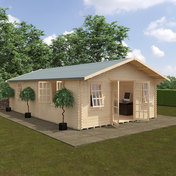 Woodlands Kensington Log Cabin 30'x18G in 44mm Logs