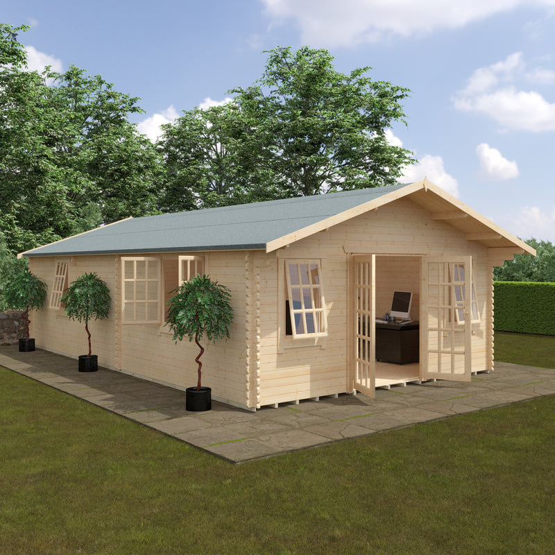 Woodlands Kensington Log Cabin 30'x18G in 44mm Logs