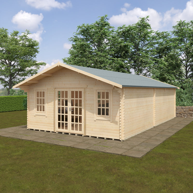 Woodlands Kensington Log Cabin 30'x18G in 44mm Logs