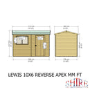 Lewis (10' x 6') T&G Reverse Apex Shed