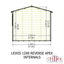 Lewis (12' x 8') T&G Reverse Apex Shed