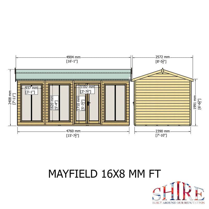 Mayfield Summerhouse 16'x8' in T&G