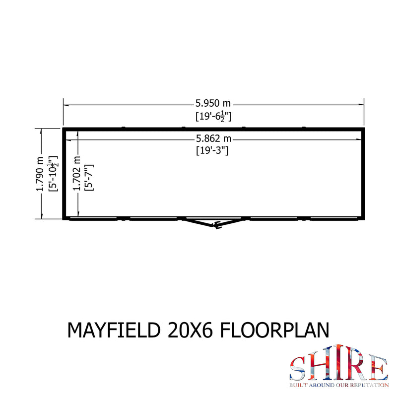 Mayfield Summerhouse 20'x6' in T&G