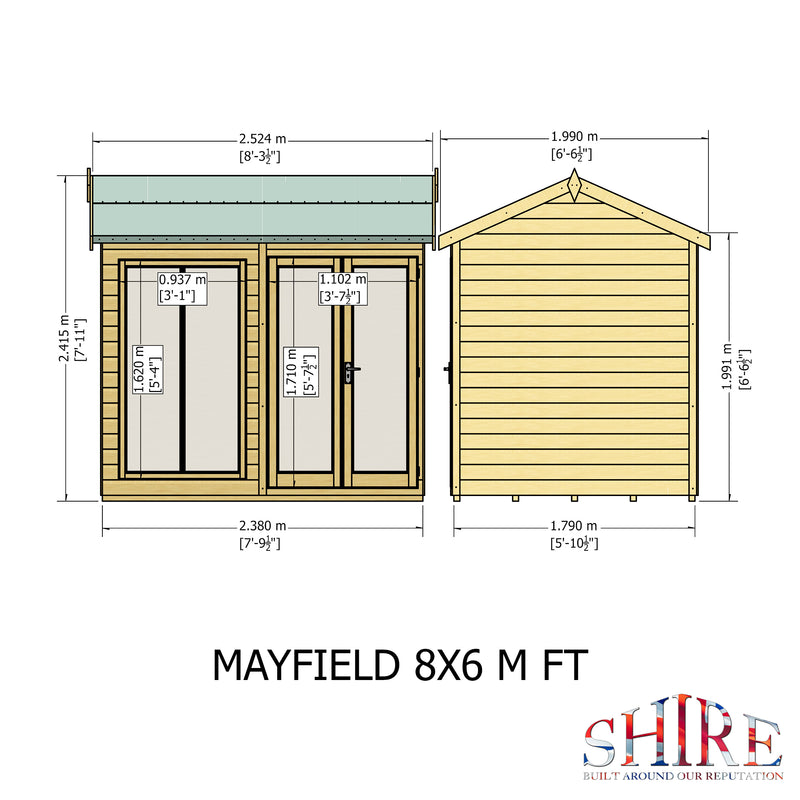 Mayfield Summerhouse 8'x6' in T&G