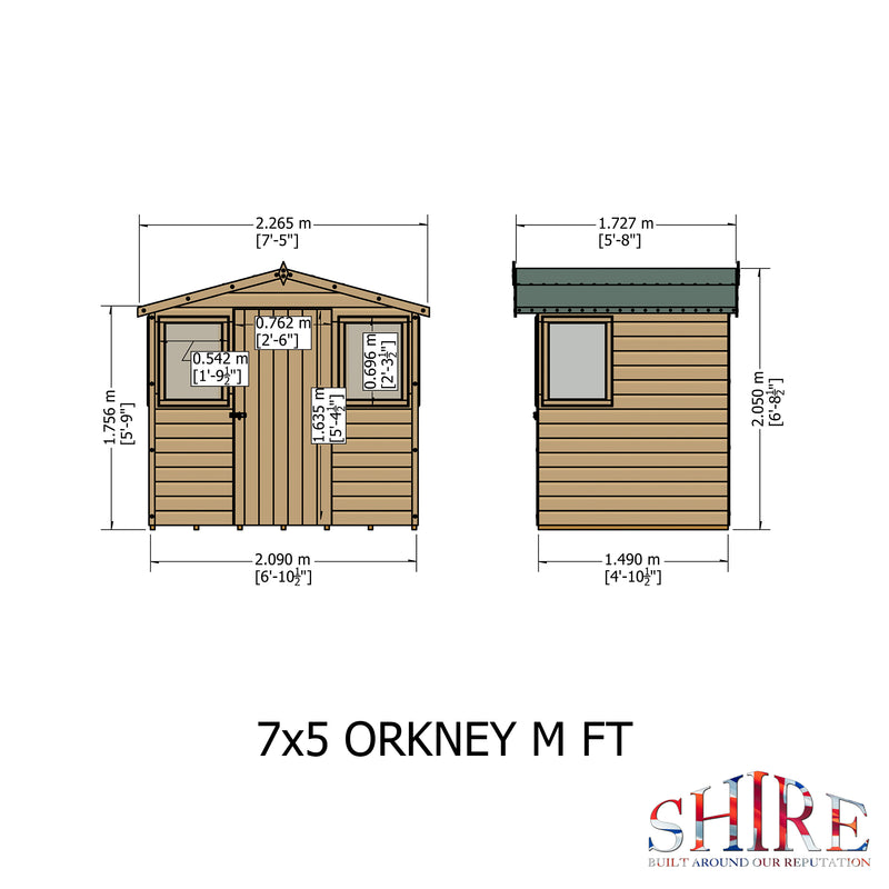 Orkney (7' x 5') Professional Storage Shed