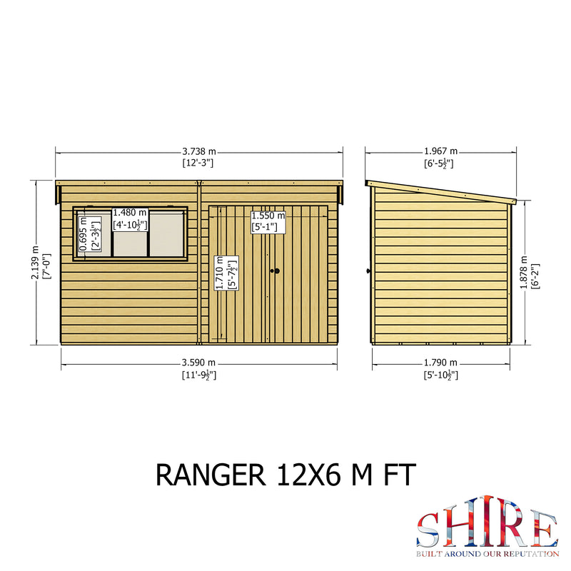 Ranger (12' x 6') Professional Storage Shed