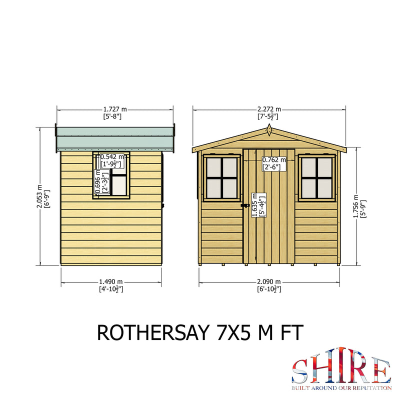 Rothesay (7' x 5') Professional Storage Shed