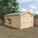 Woodlands Warwick Garage in 44mm Logs