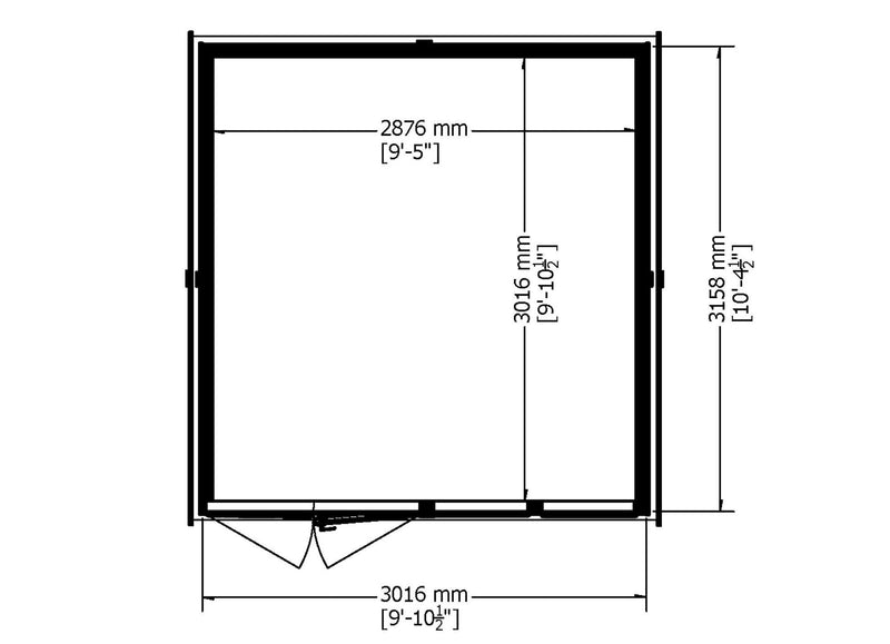 Garden Studio / Office (10' x 10') in 20mm Superlap