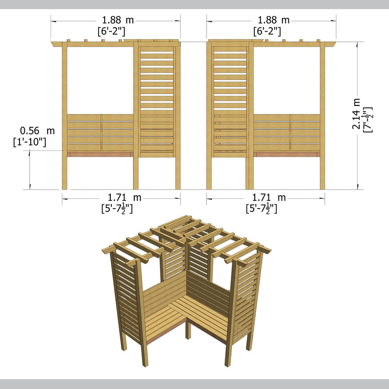 Clematis Corner Garden Arbour (5'7'' x 5'7'')