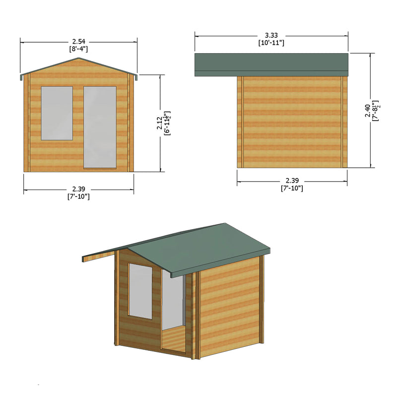 Crinan Log Cabin - Various Sizes Available