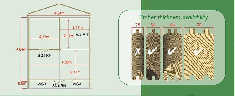 Drummond Log Cabin 15G  x 15 (4490G x 4490mm)