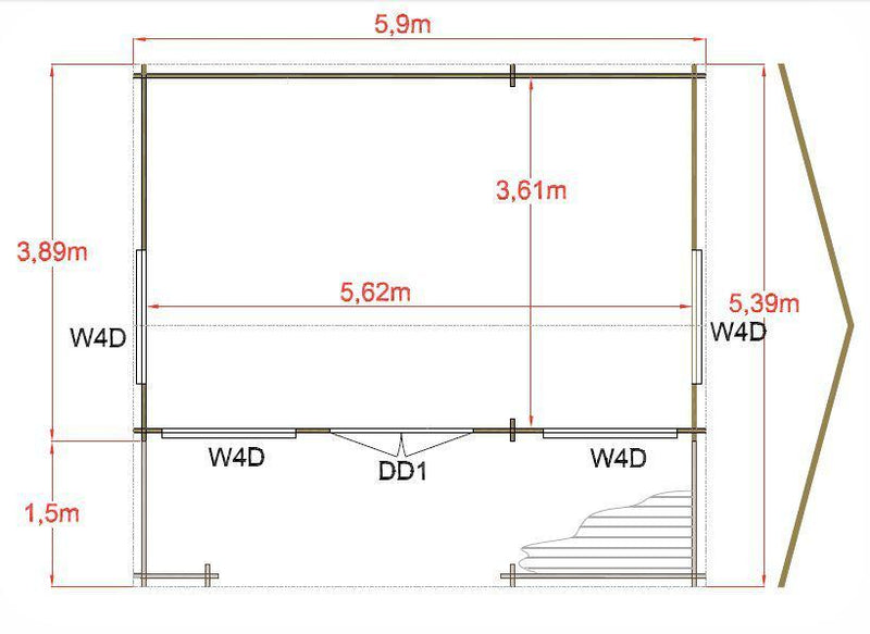 Kingswood Log Cabin 18G x 20 (5390G x 5900mm)