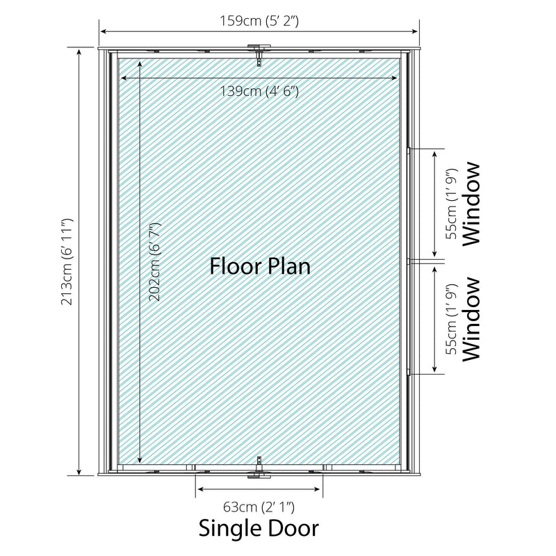 7'x5' Overlap Apex Shed