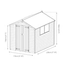 8'x6' Overlap Apex Shed - Double Door